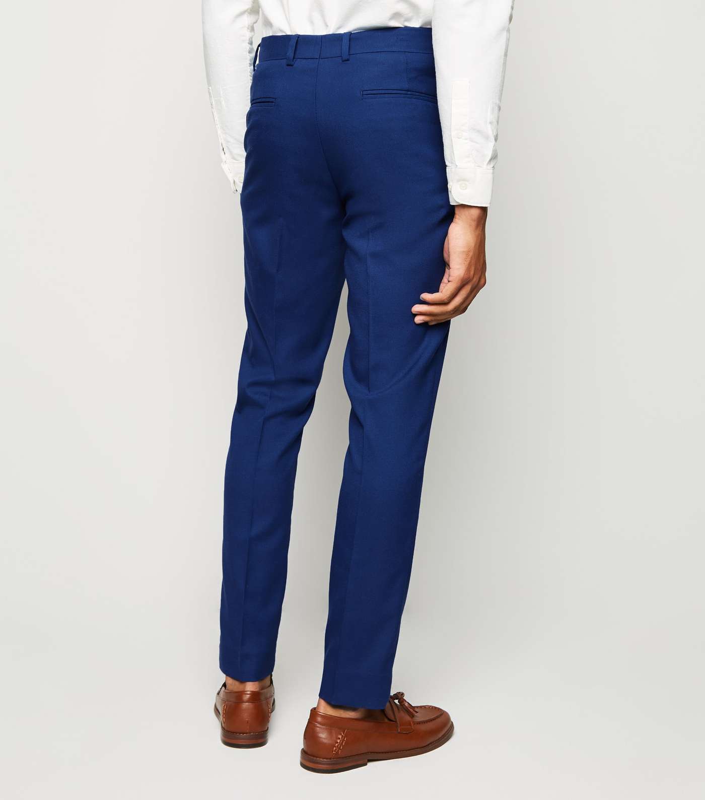 Bright Blue Skinny Suit Trousers Image 3