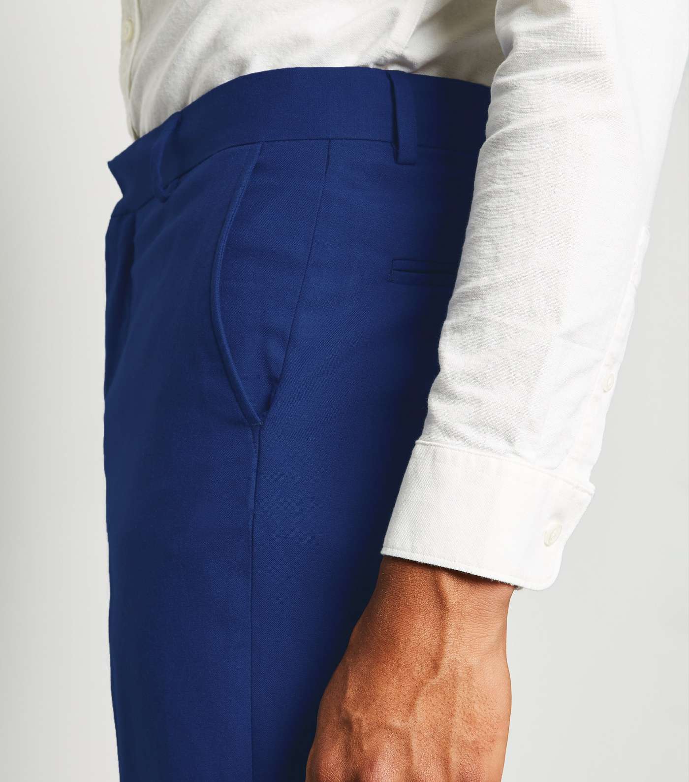 Bright Blue Skinny Suit Trousers Image 5