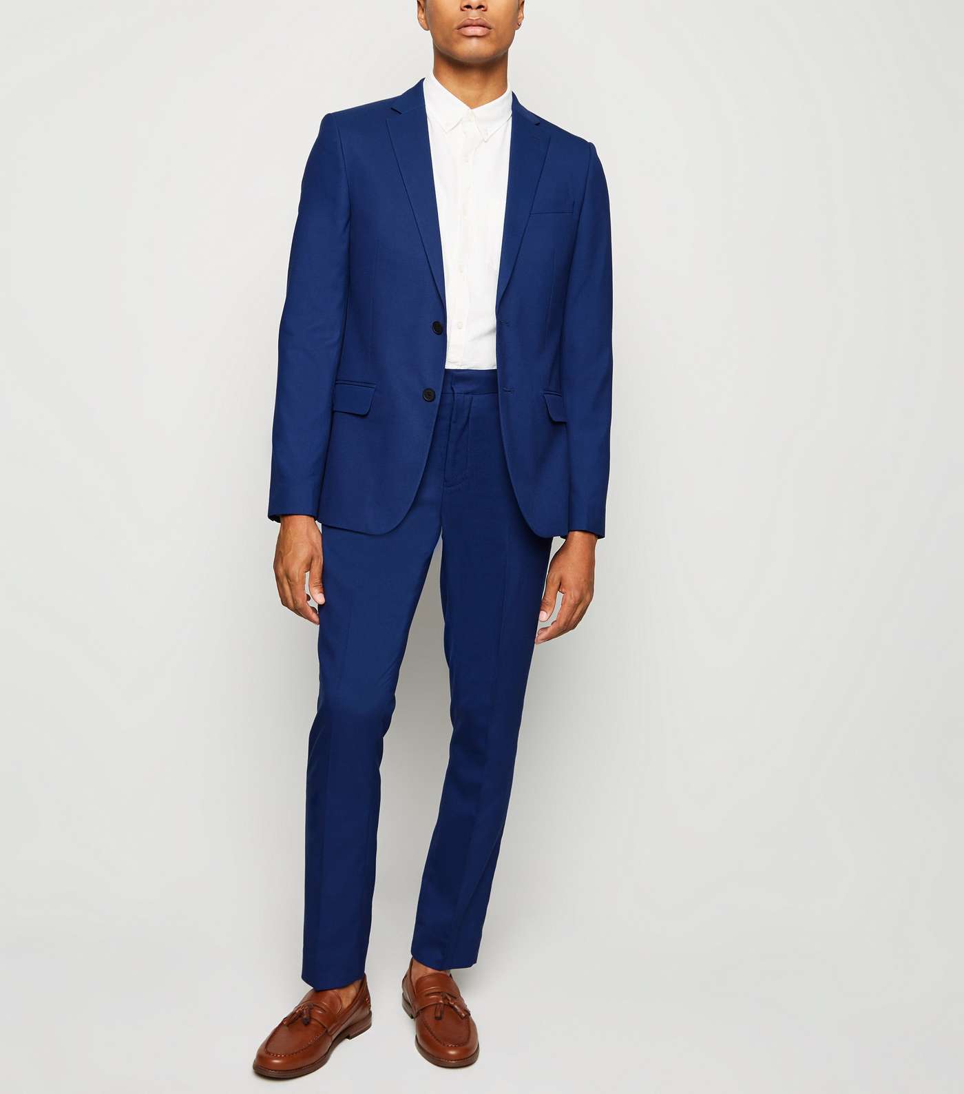 Bright Blue Skinny Suit Jacket Image 2