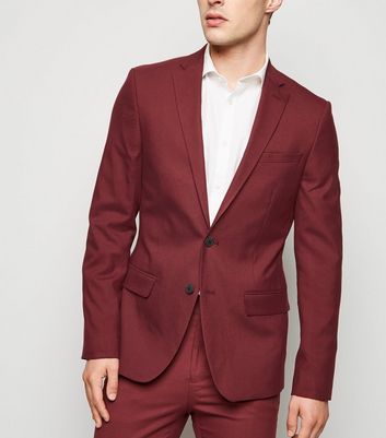 Mens Blazer Style Britannique Costume Casual Slim Fit Veste Manteau Homme Blazers Red 4XL