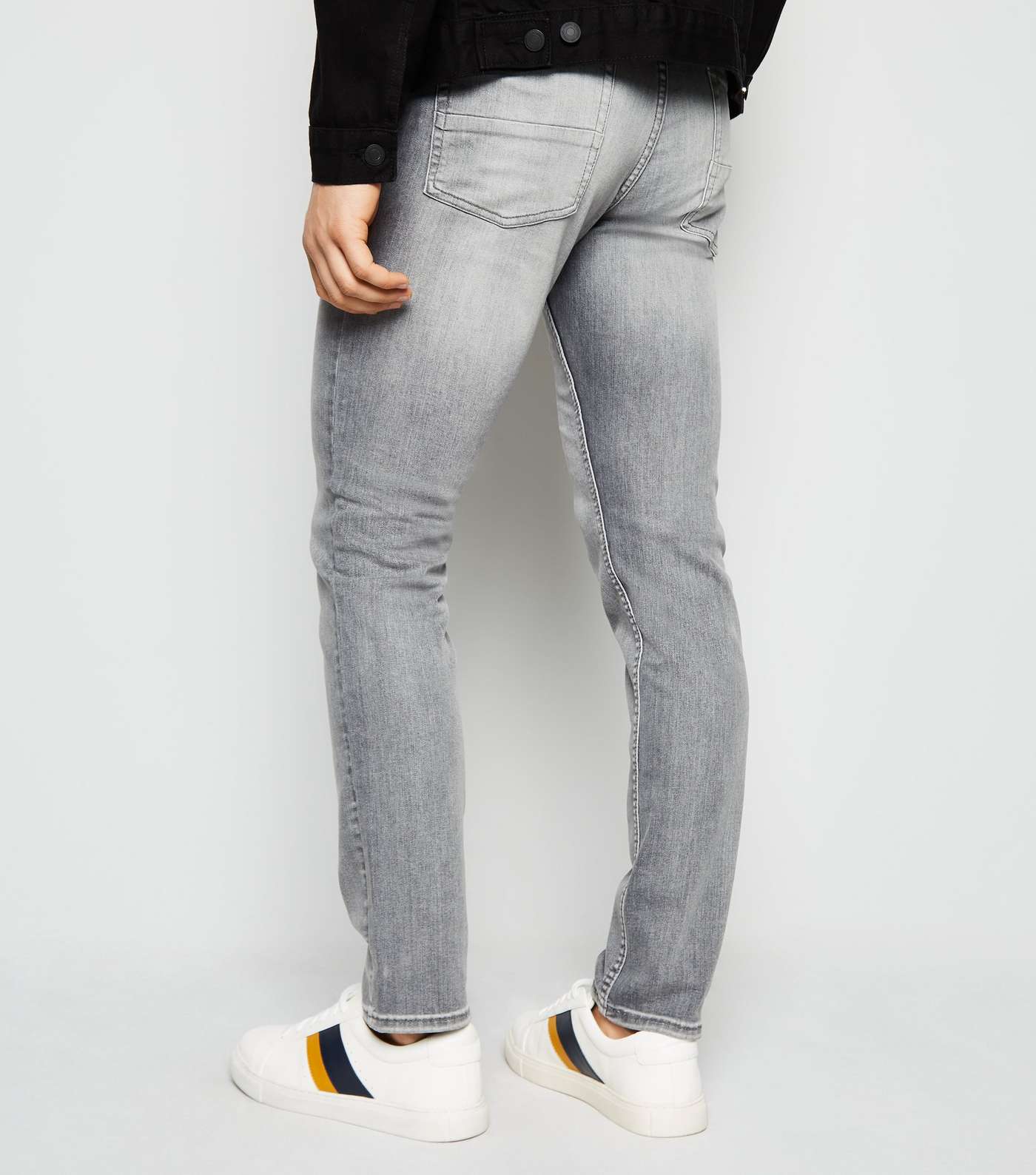 Grey Slim Stretch Jeans Image 3