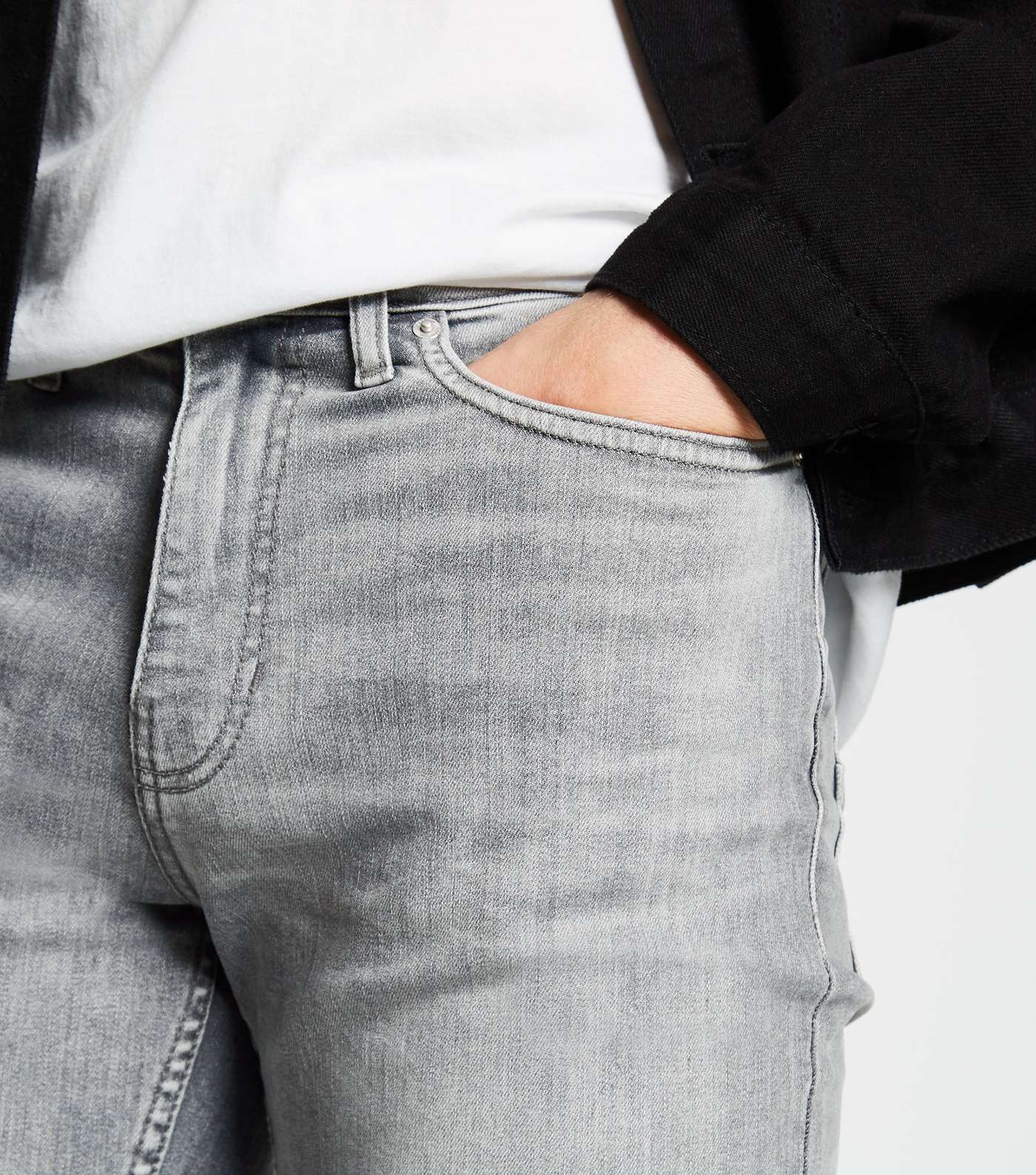 Grey Slim Stretch Jeans Image 5