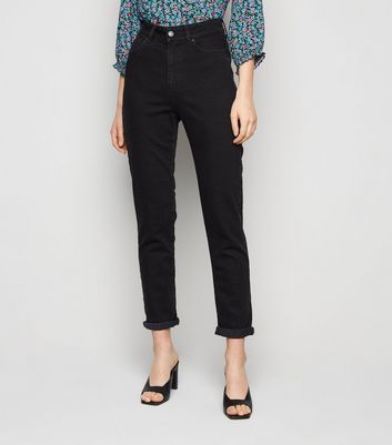 slim black mom jeans