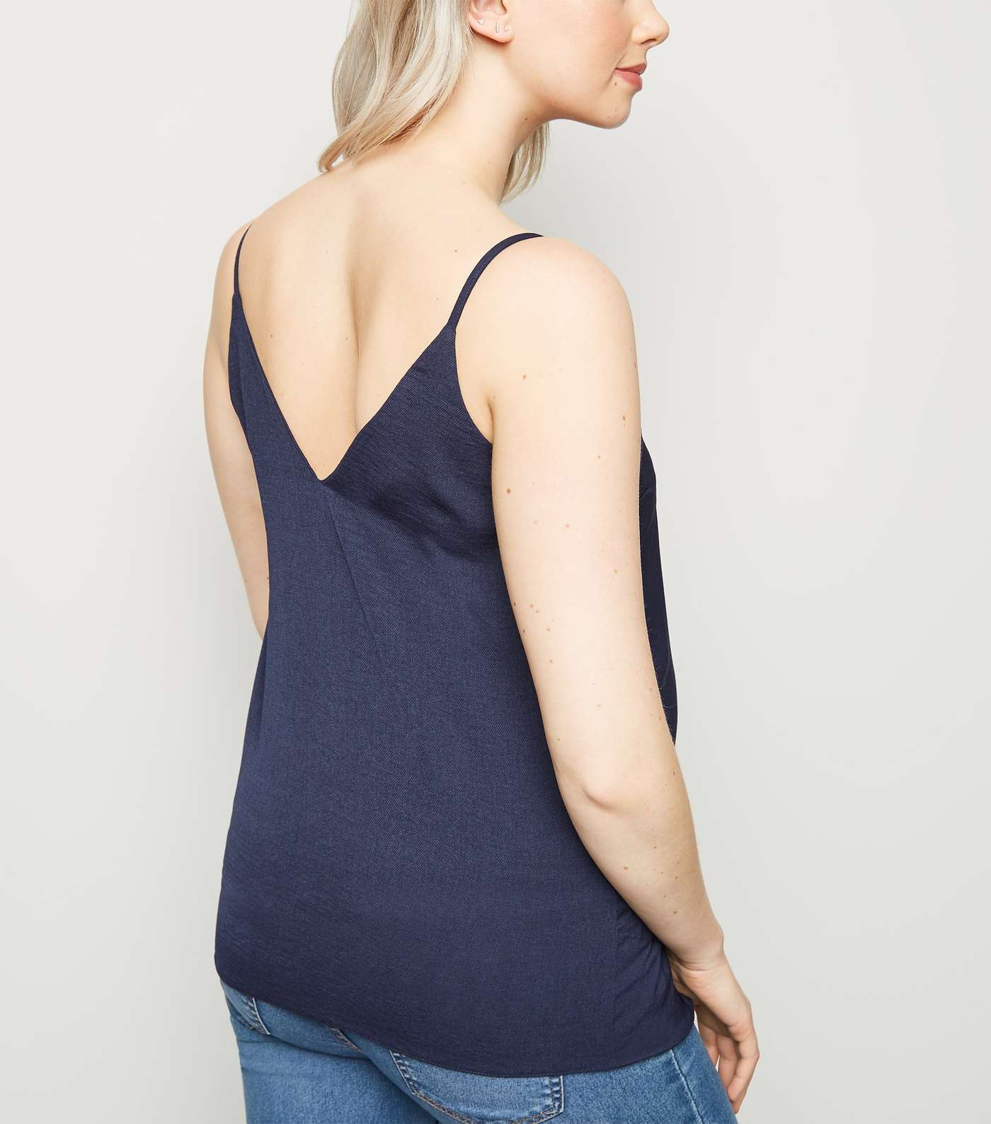 Maternity Navy Button Front Cami Image 3