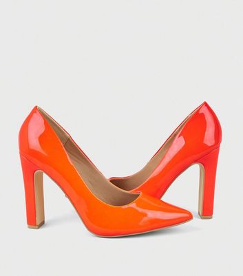 orange heels wide fit