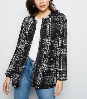 tweed jacket womens black