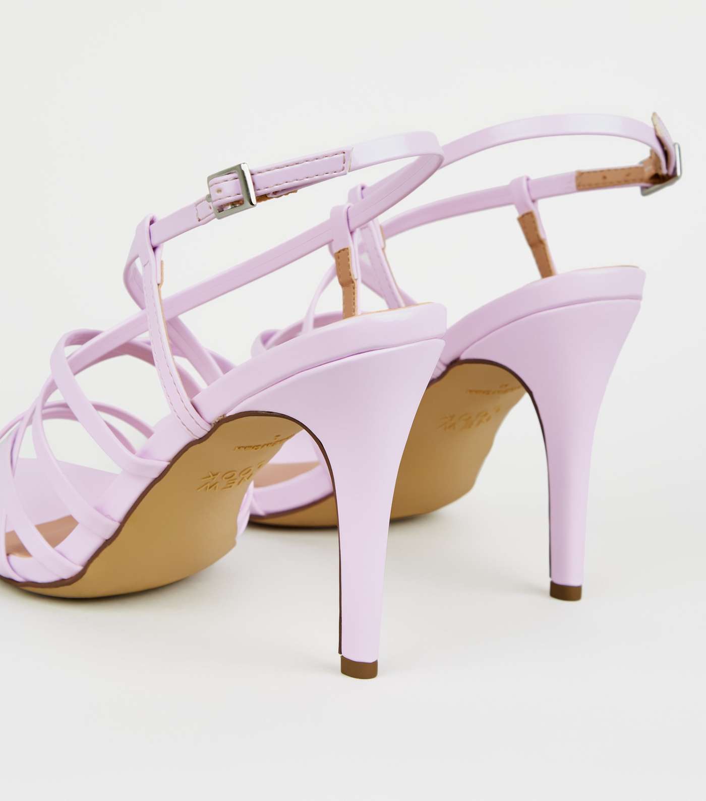 Lilac Patent Strappy Stiletto Heels Image 4