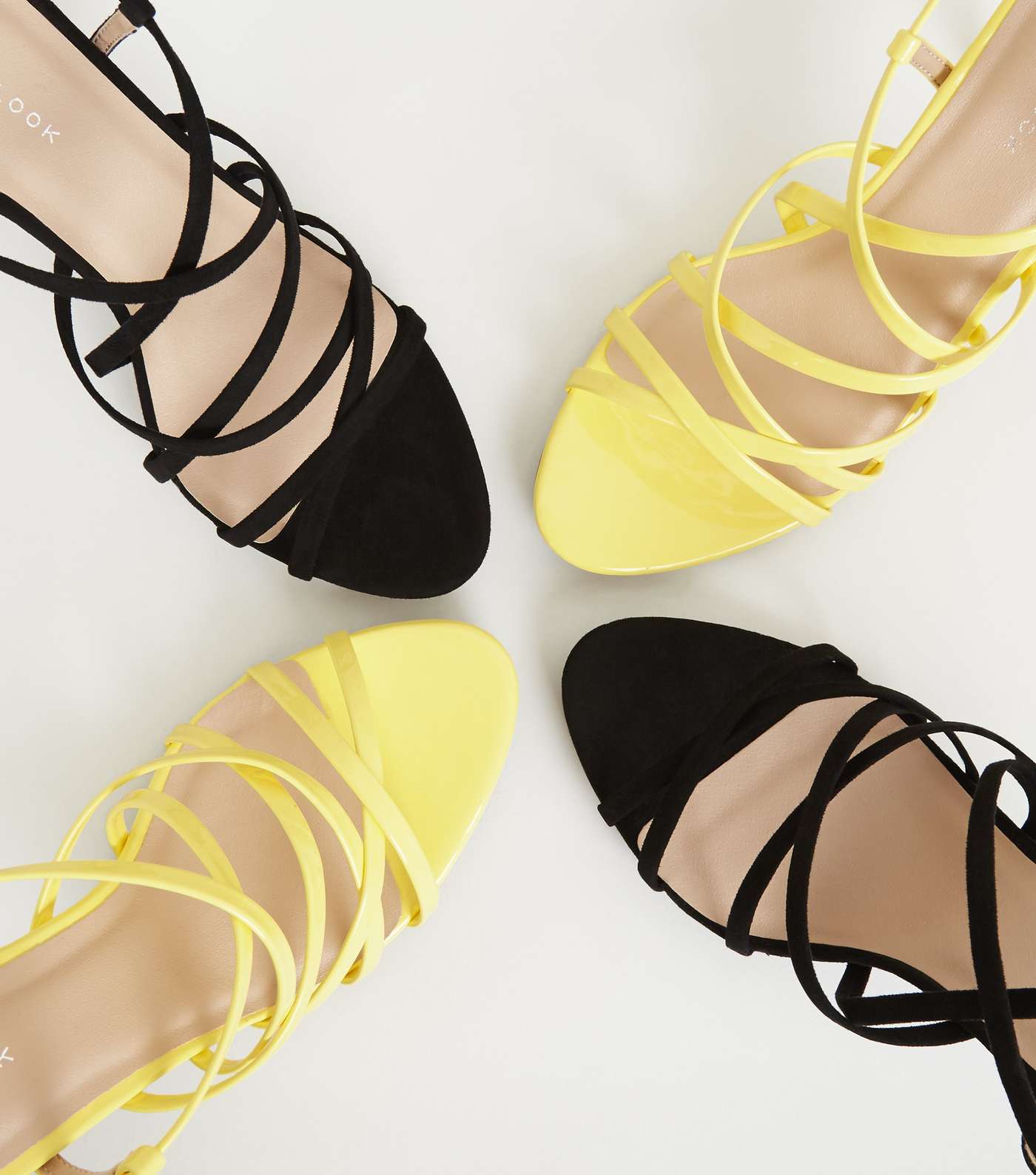 Yellow Patent Strappy Stiletto Heels Image 4