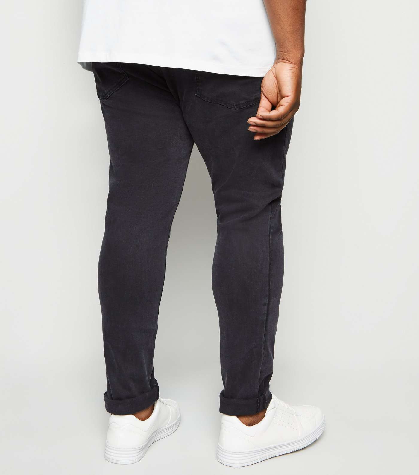 Plus Size Black Washed Skinny Stretch Jeans Image 3