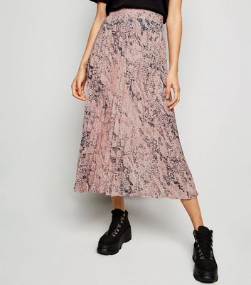 new look pink midi skirt