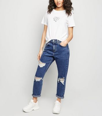 blue ripped jeans petite