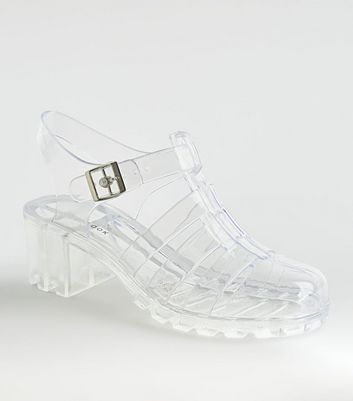 Clear Jelly Caged Block Heel Sandals New Look