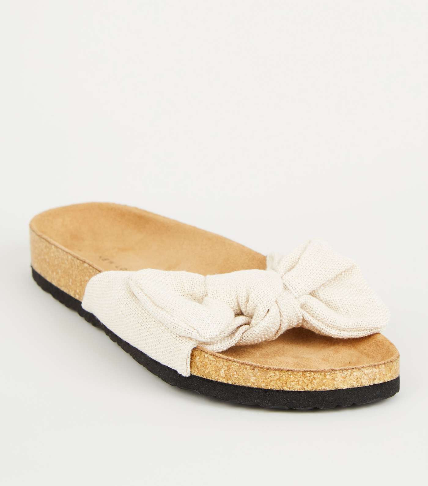 Off White Bow Strap Footbed Sliders