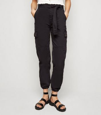 new look black combat trousers