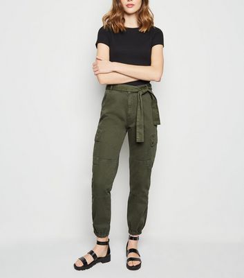 Black Cargo Utility Trousers  New Look