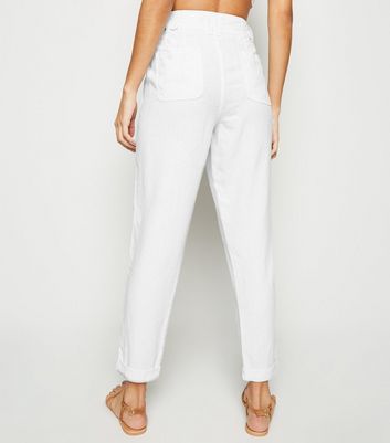 womens tapered linen trousers