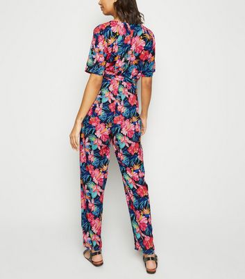 floral short sleeve jumpsuit