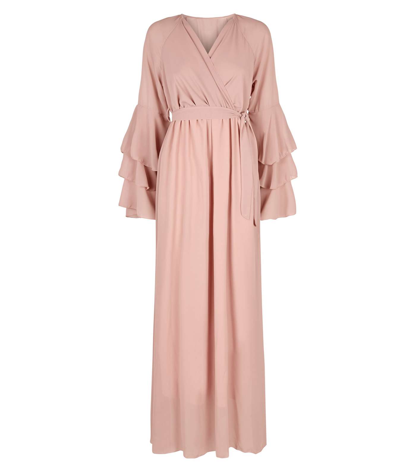 Mela Pink Chiffon Tiered Sleeve Maxi Dress  Image 4