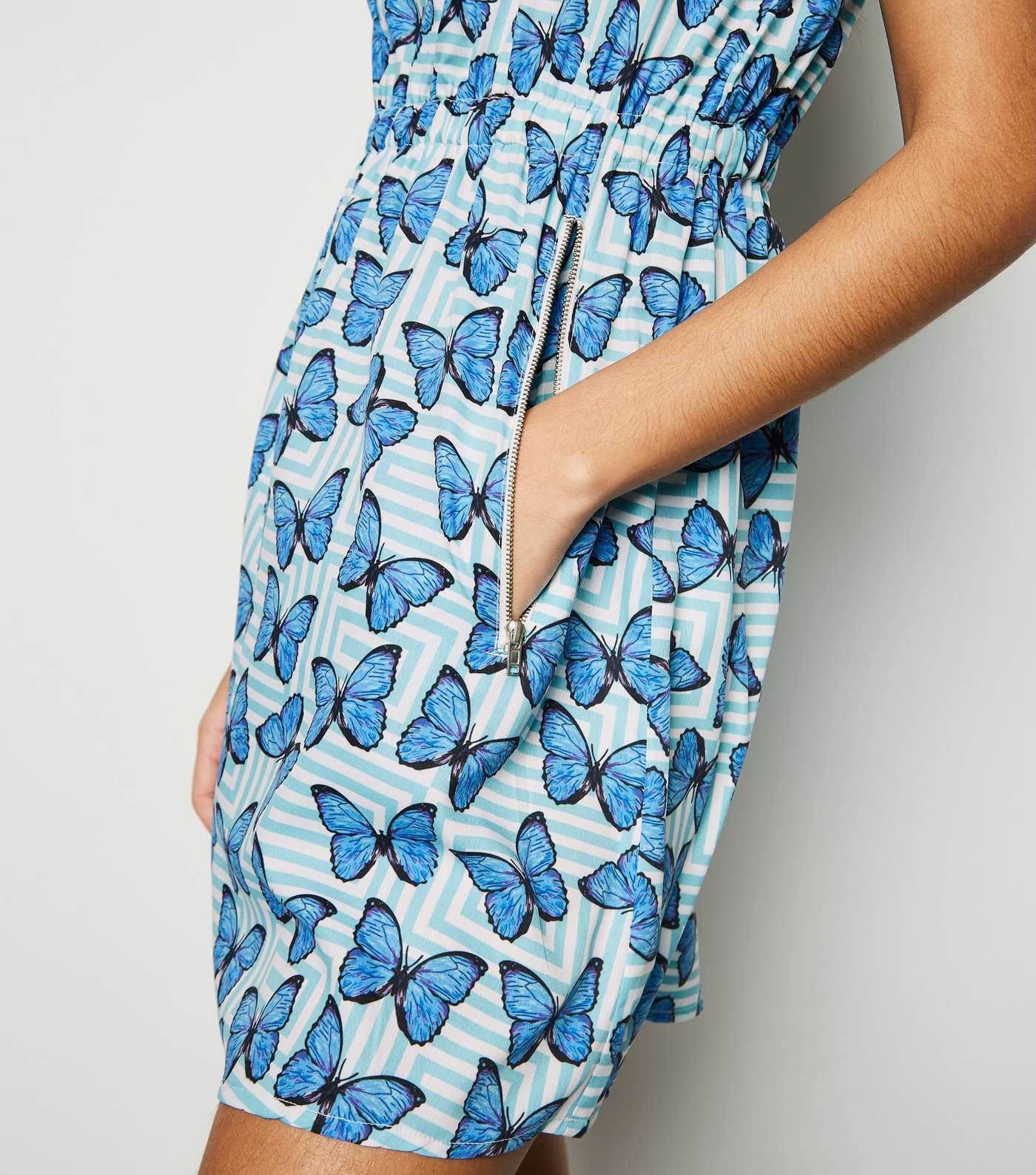 Mela Blue Butterfly Zip Mini Dress Image 5
