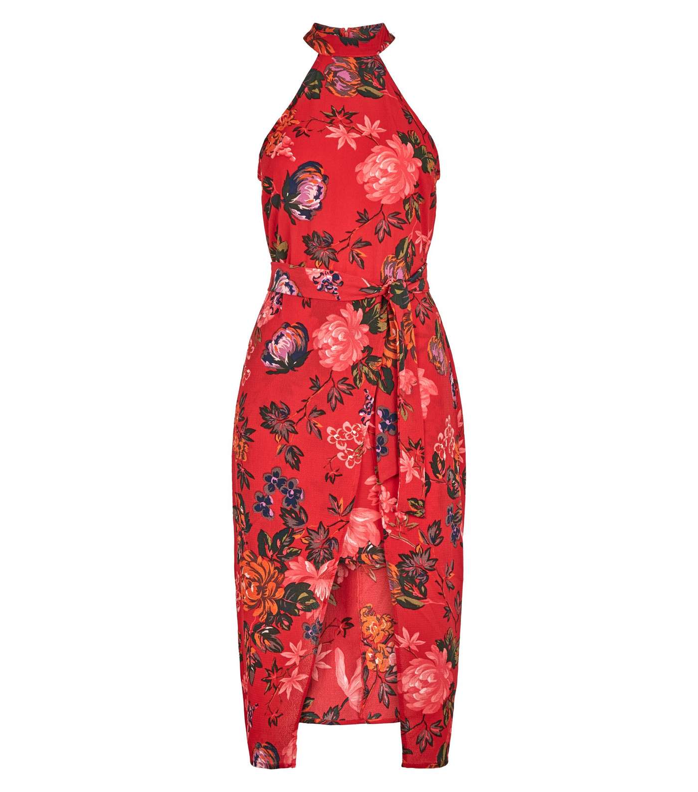 AX Paris Red Floral Overlay Dress  Image 4