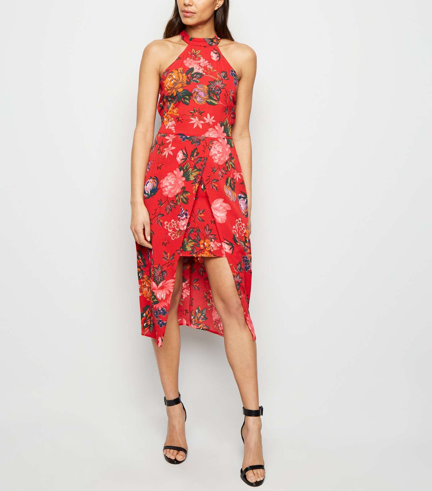 AX Paris Red Floral Overlay Dress  Image 2