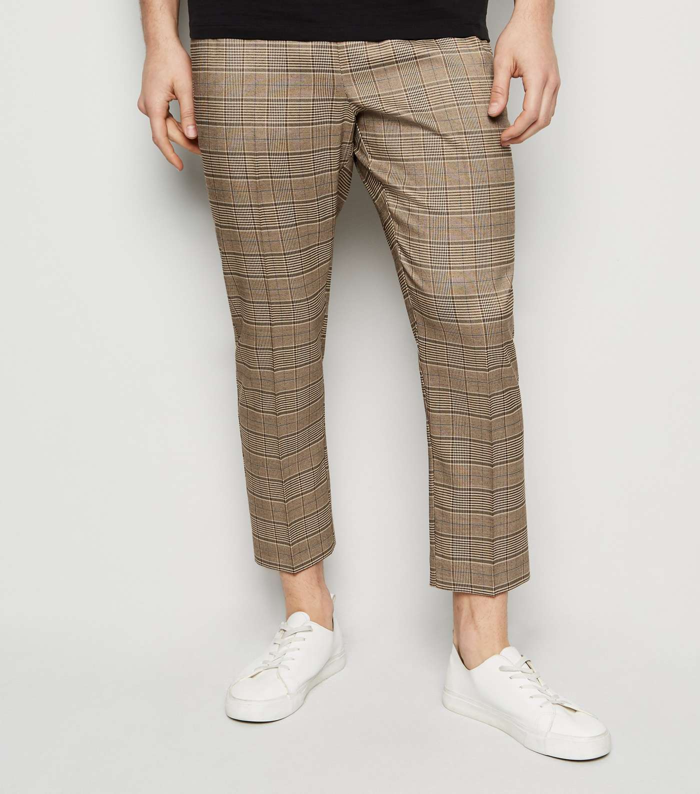Brown Check Print Trousers