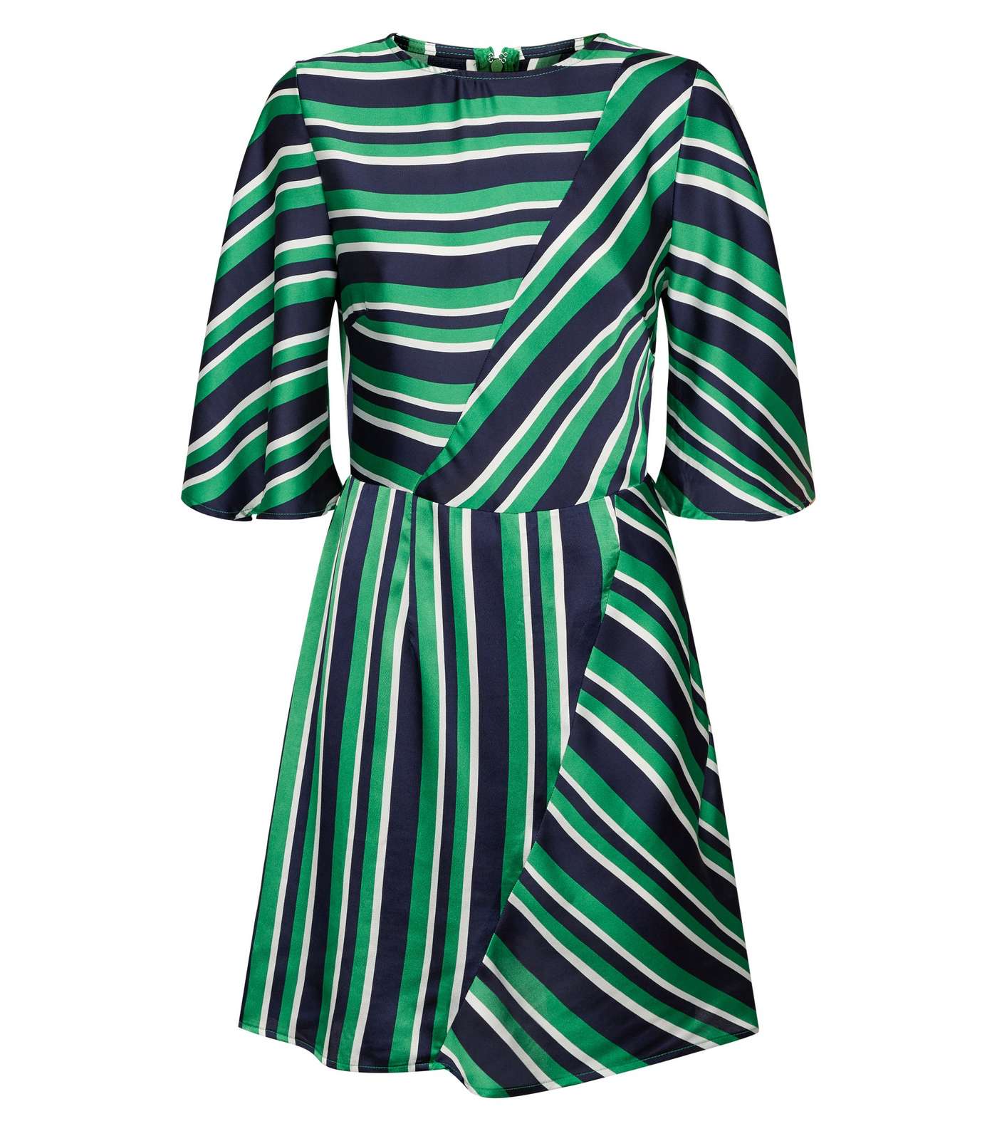 AX Paris Green Stripe Satin Dress Image 4