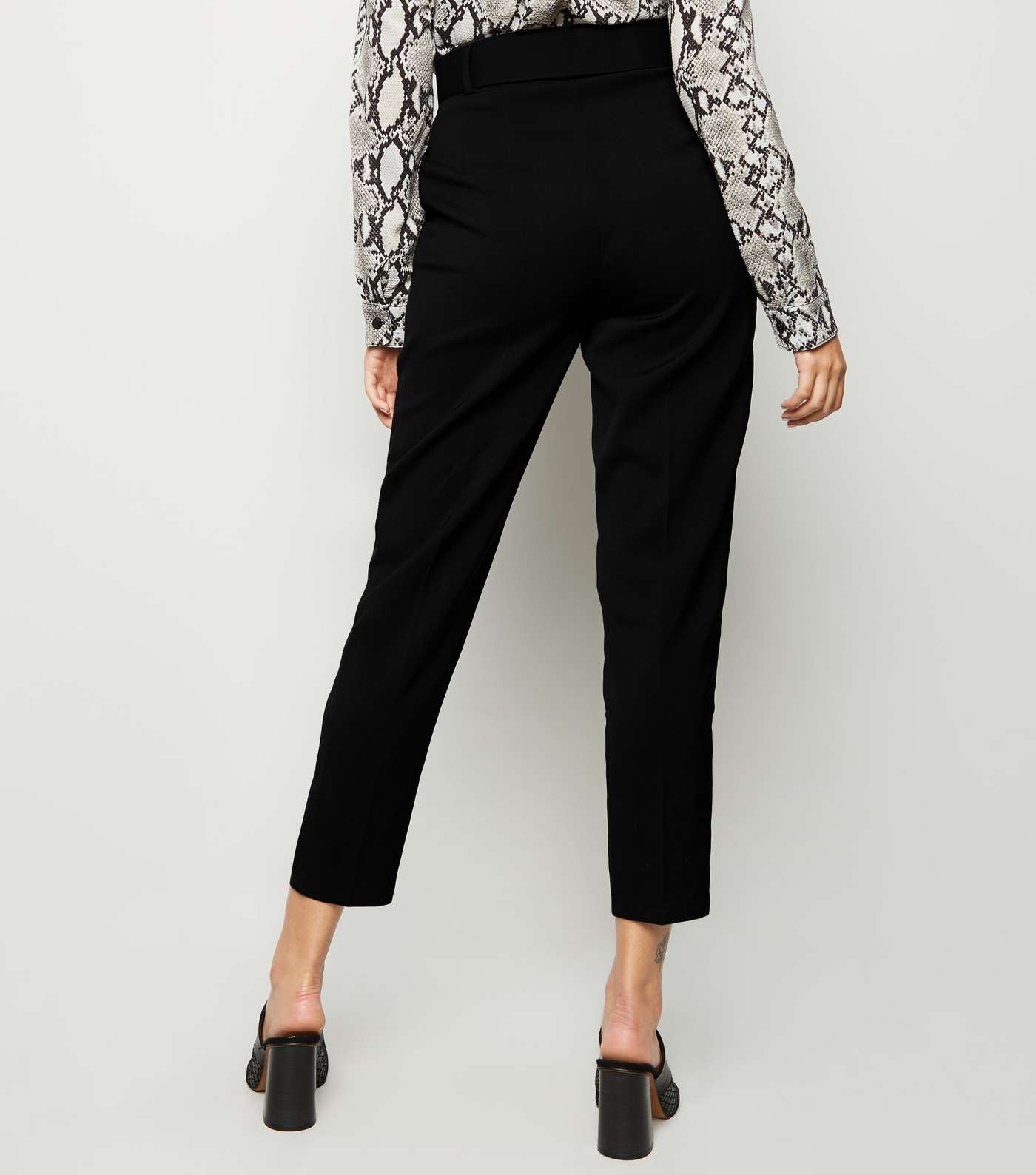 Cameo Black Belted Slim Leg Trousers Image 3