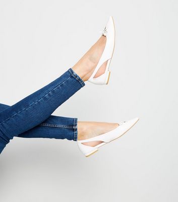 new look white ballet pumps