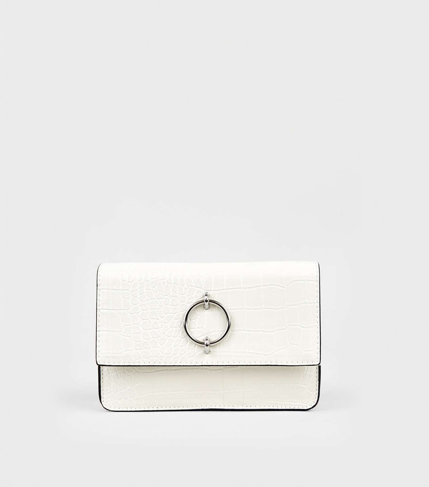 White Faux Croc Belt Bag Image 4