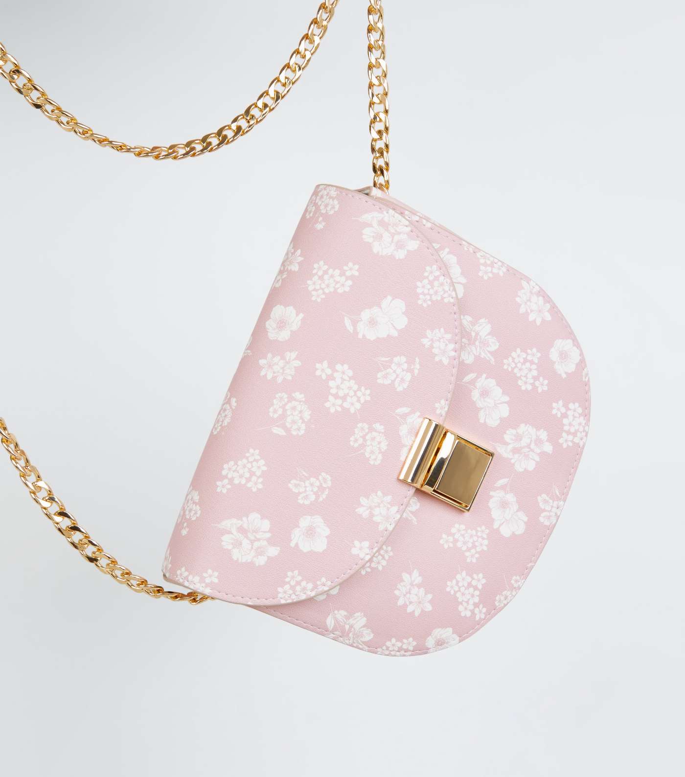 Pink Floral Cross Body Saddle Bag Image 4