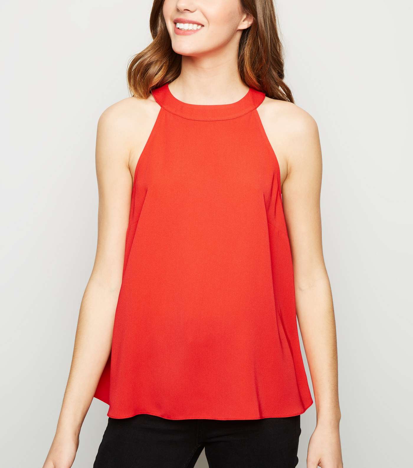 Red High Neck Top