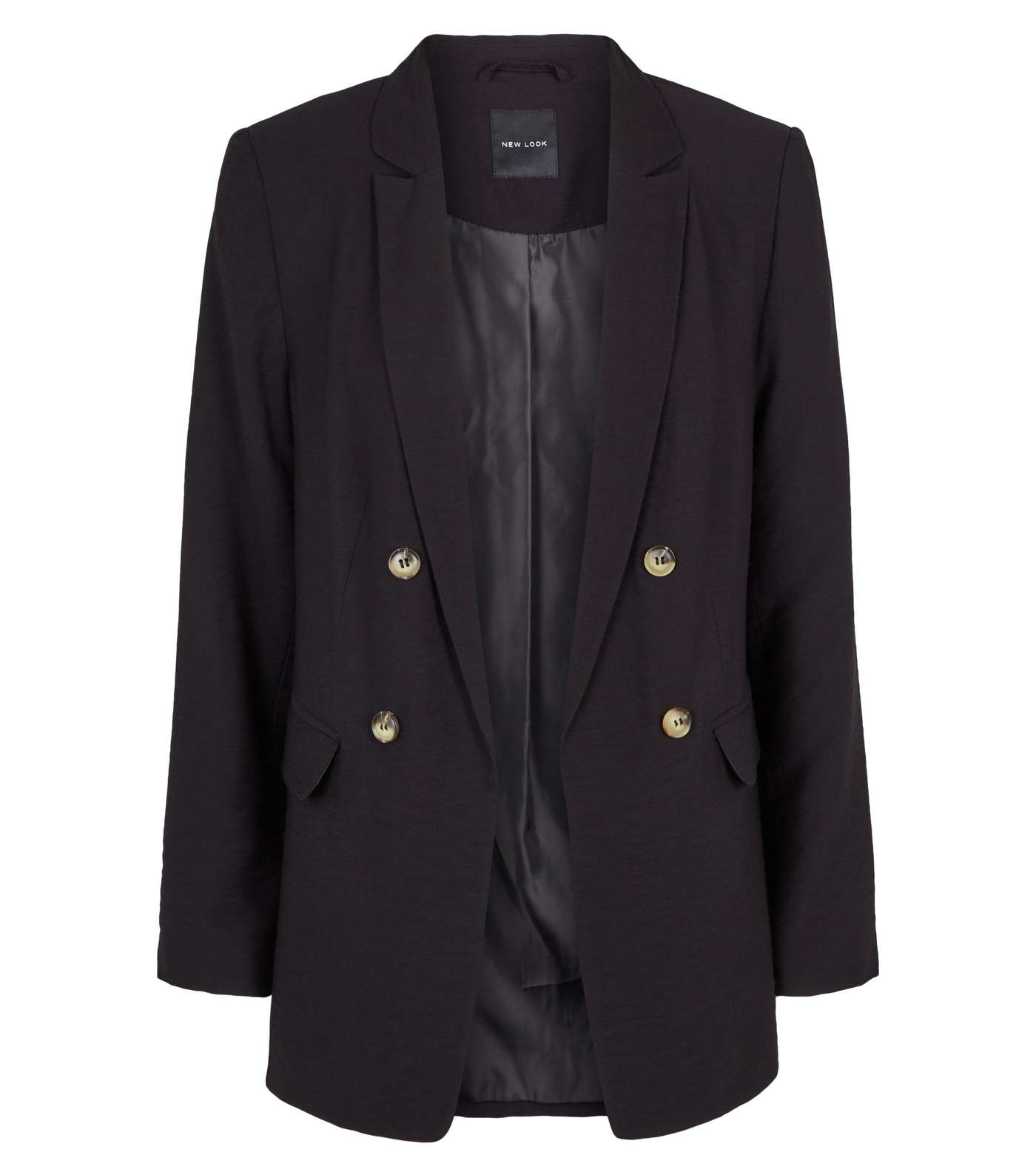 Black Twill Double Breasted Blazer  Image 4