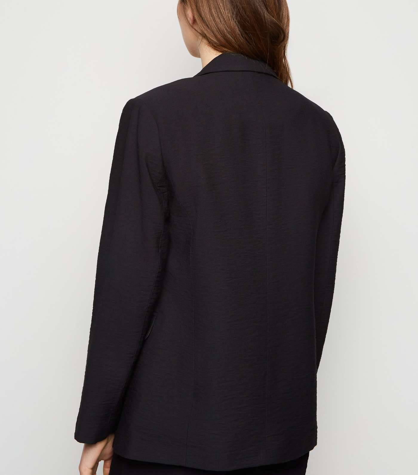 Black Twill Double Breasted Blazer  Image 2