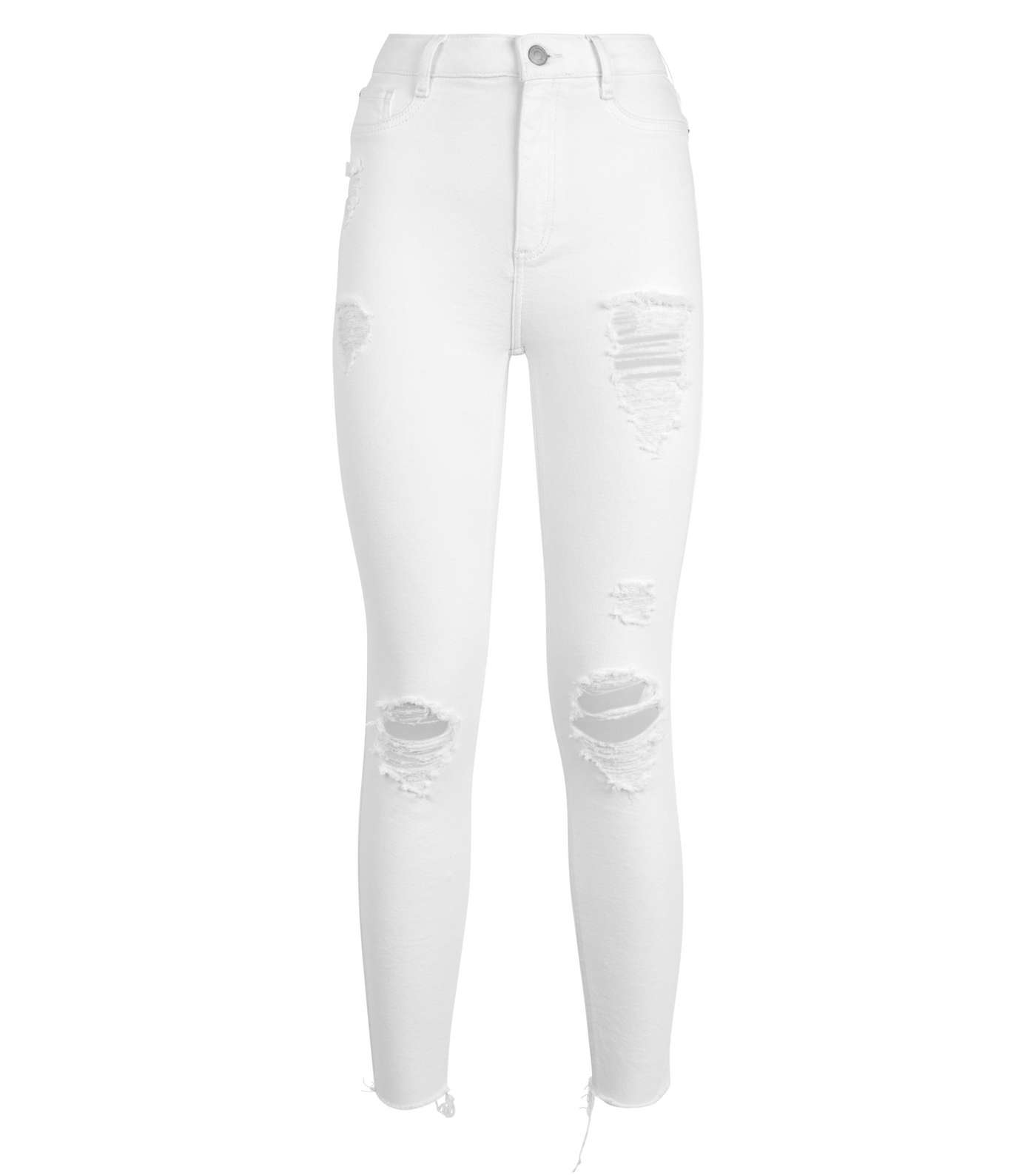 White Ripped Super Skinny Hallie Jeans Image 4