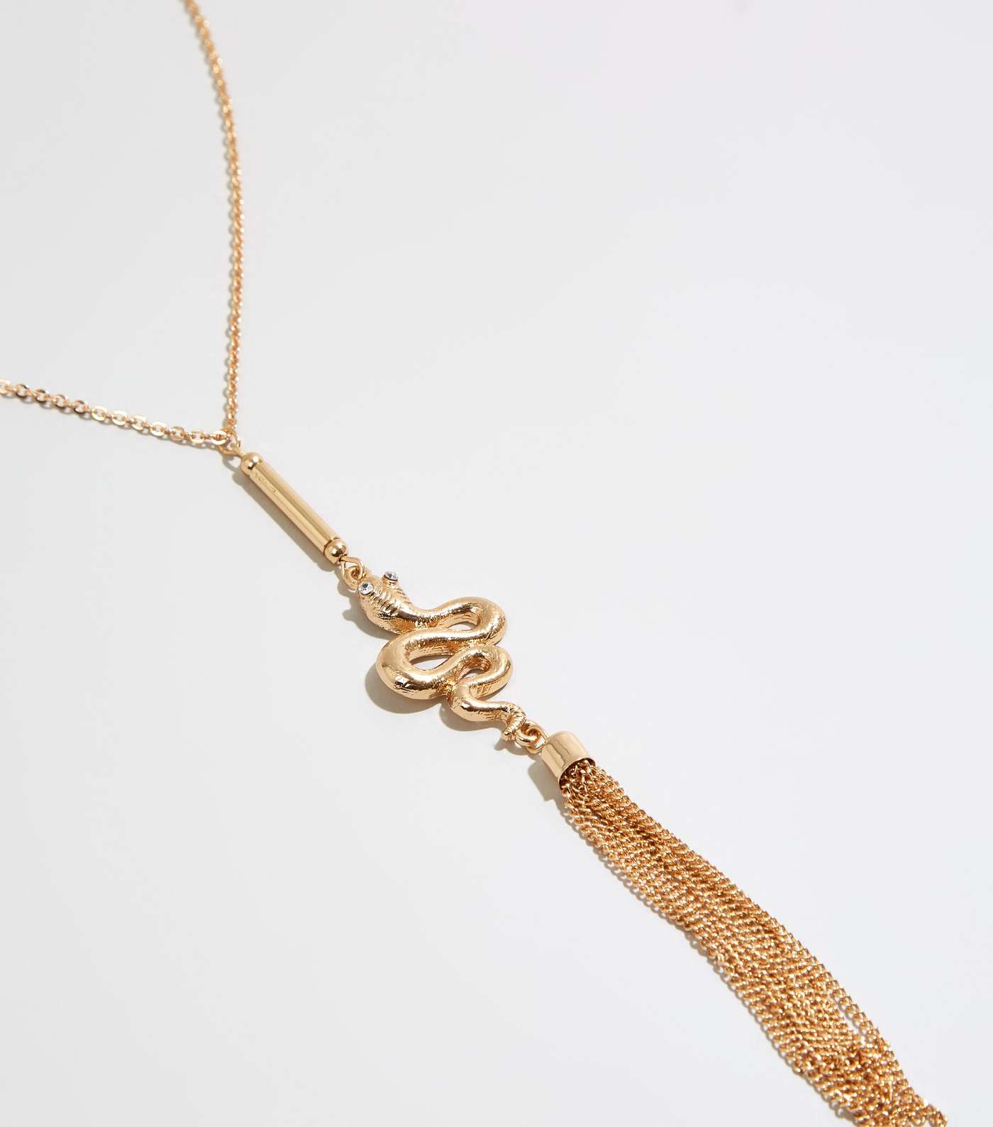 Gold Tassel Snake Pendant Necklace Image 3