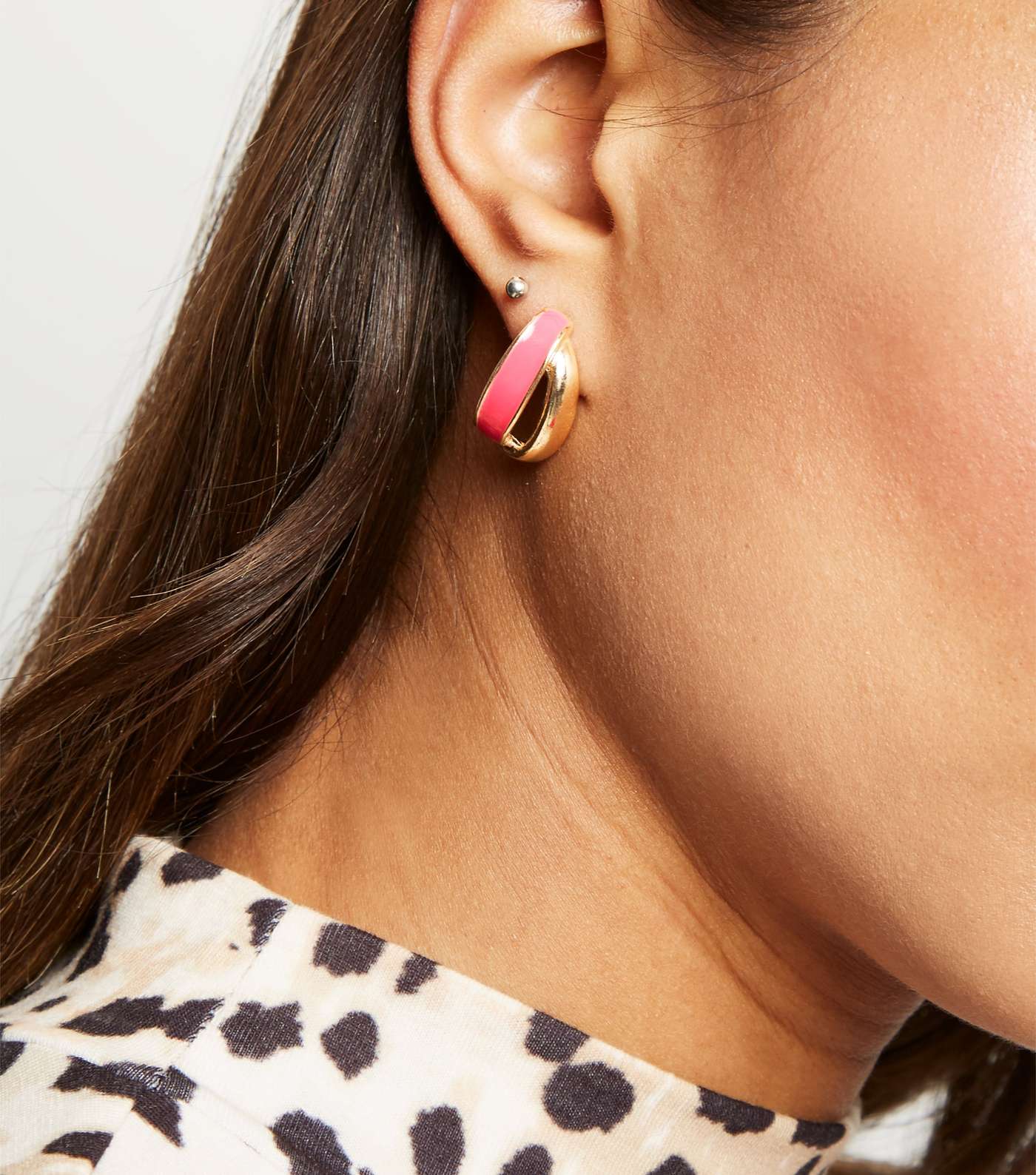 Pink Neon Crossover Stud Earrings  Image 2