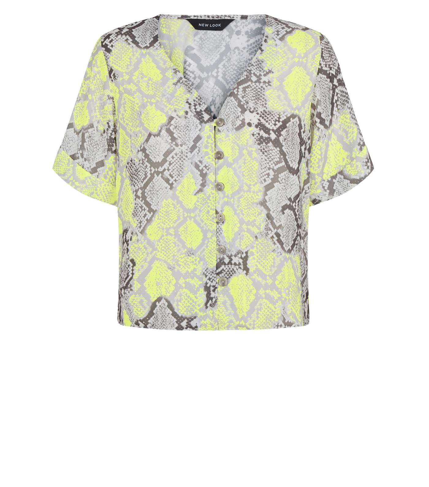 Green Neon Snake Print Button Up Shirt Image 4
