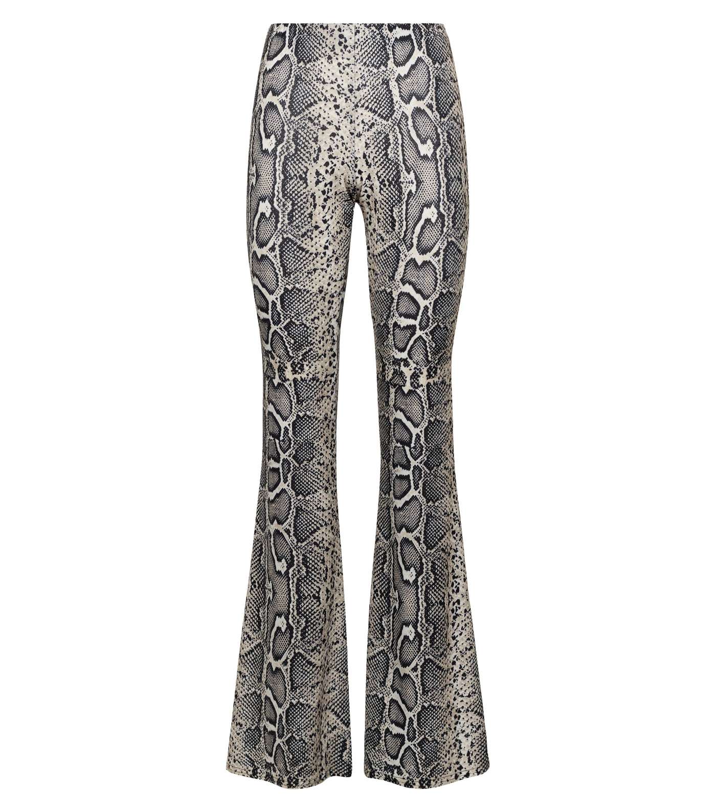 Brown Snake Print Glitter Flared Trousers  Image 4