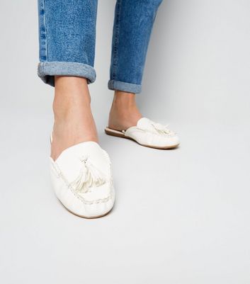 white mule loafers