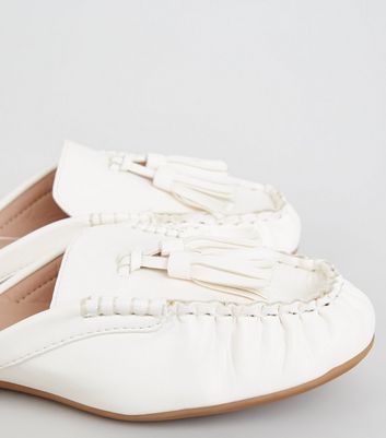 womens white loafer mules