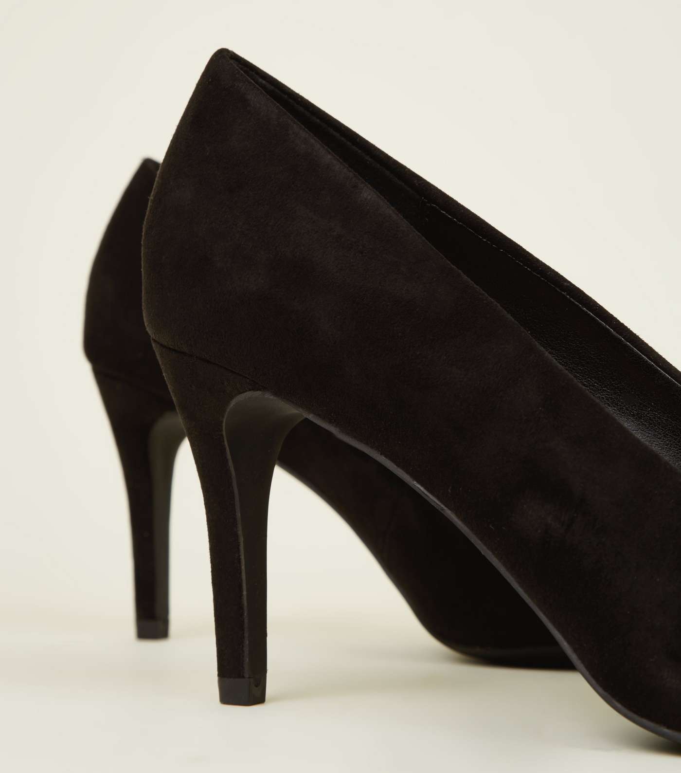 Black Suedette Stiletto Court Shoes | New Look
