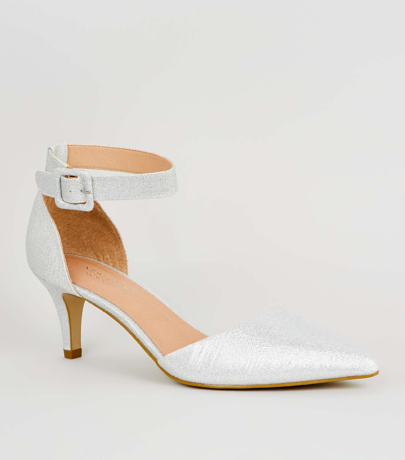 Silver Shimmer Comfort Flex Court Shoes