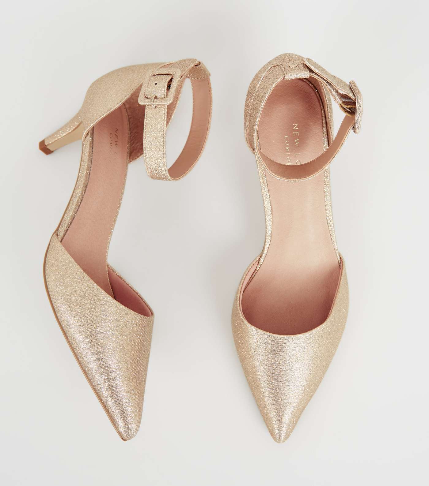 Gold Comfort Flex Shimmer Court Shoes Image 4