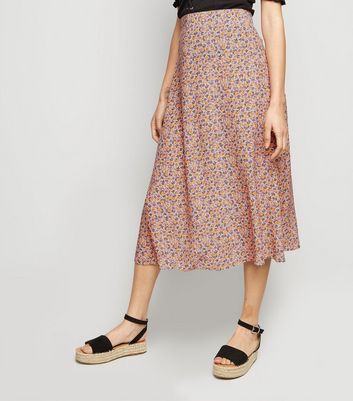 new look pink midi skirt