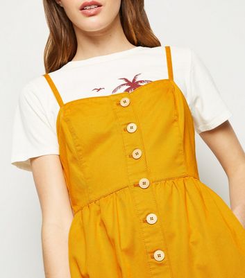 new look mustard midi dress