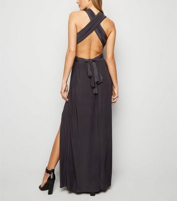 Black Multiway Side Split Maxi Dress New Look