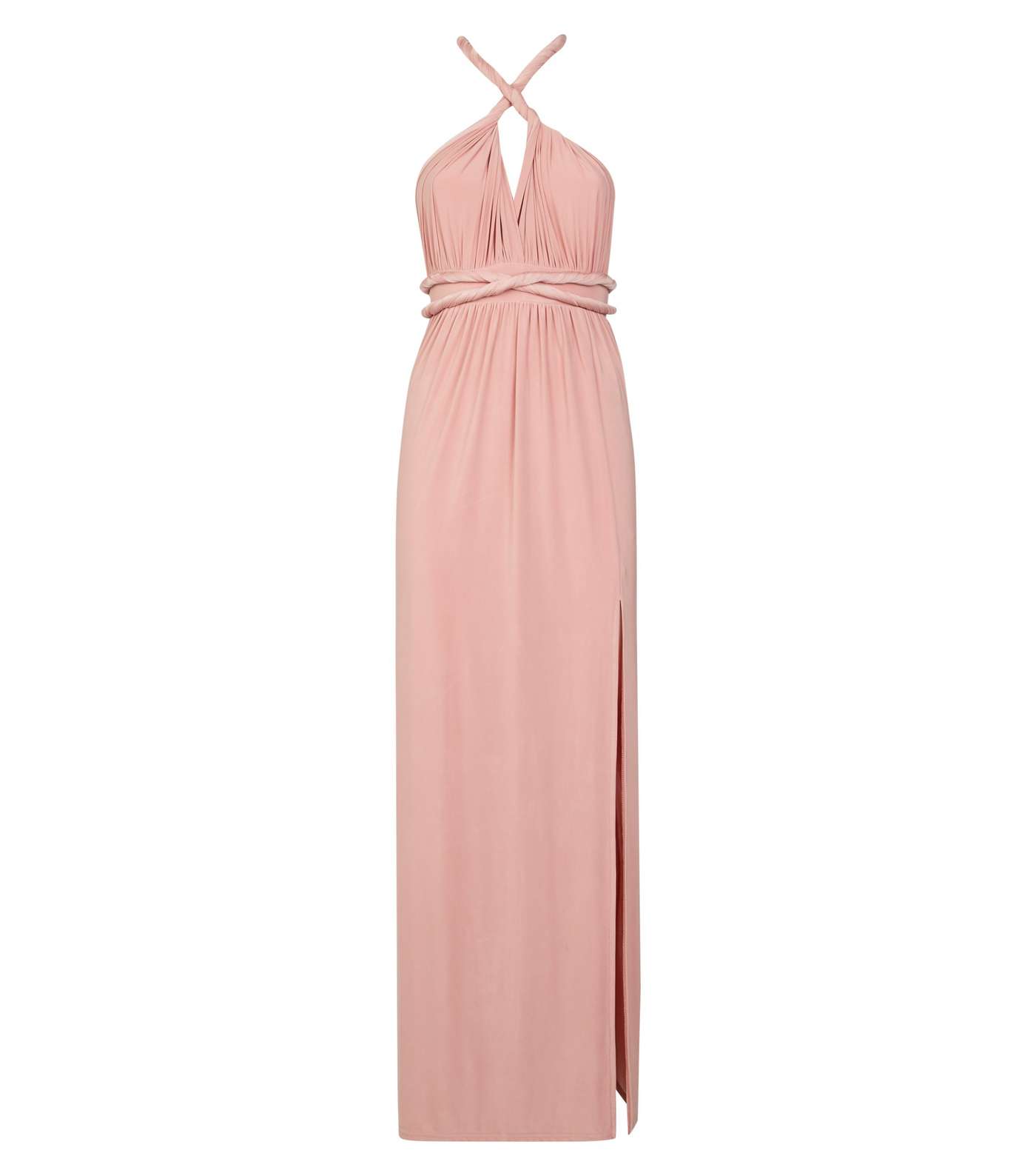 Pale Pink Multiway Side Split Maxi Dress Image 5