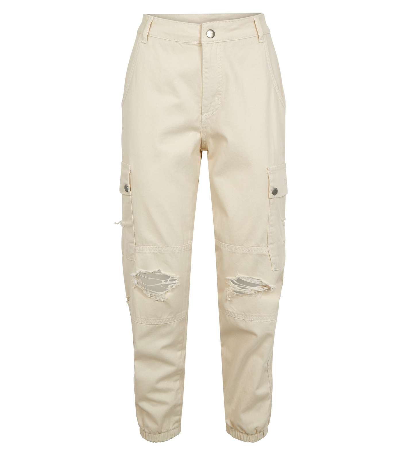 Petite Camel Ripped Knee Utility Trousers Image 4
