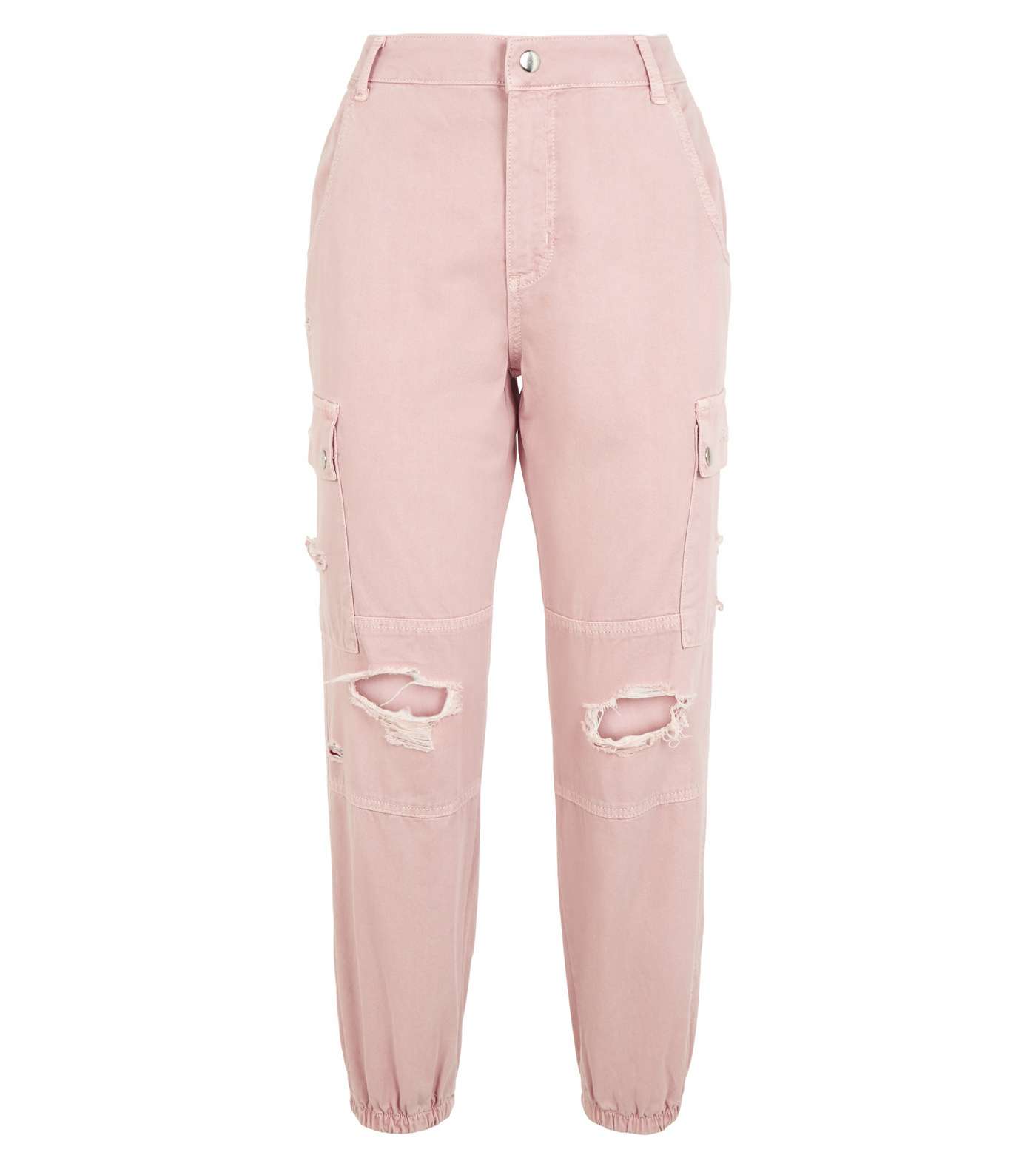 Petite Pink Ripped Knee Utility Trousers Image 4
